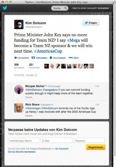 Screenshot Twitter Kim Dotcom