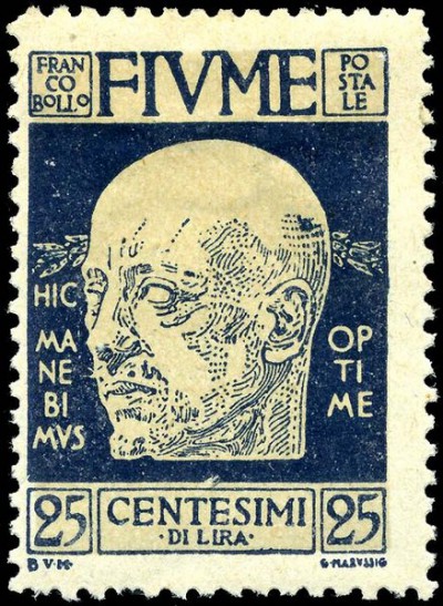 Stamp_Fiume_1920_25c_Annunzio