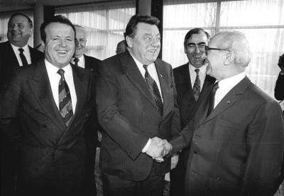 Leipzig, Frühjahrsmesse, Strauß, Honecker